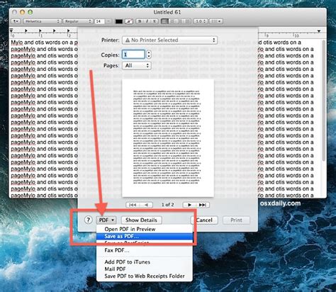 How to print a PDF on a Mac .